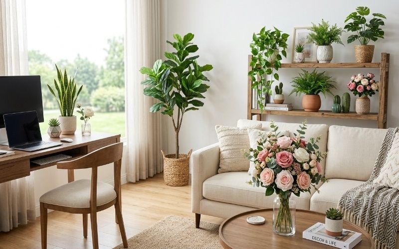 Artificial flowers and plants for home and office decoration in Pakistan