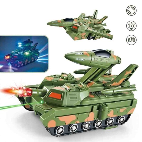2-in-1 aircraft tank transform toy in aircraft mode