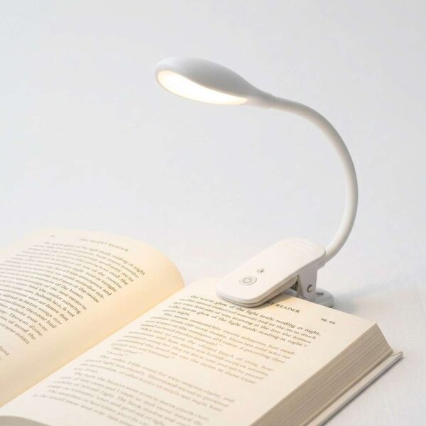 Clip-on book reading lamp front view