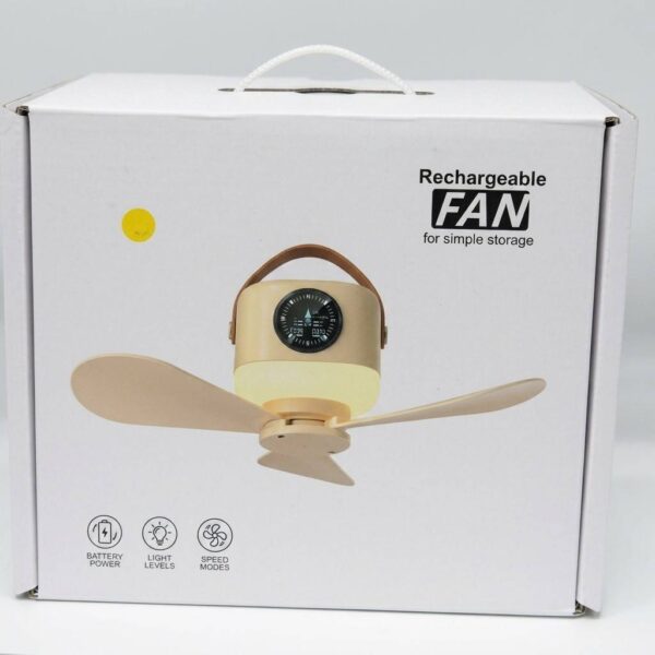 Portable rechargeable fan front view