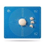 Large silicone dough mat on white background