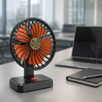 Portable AC/DC table fan front view