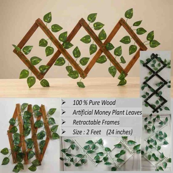 Wooden artificial plant fence frame